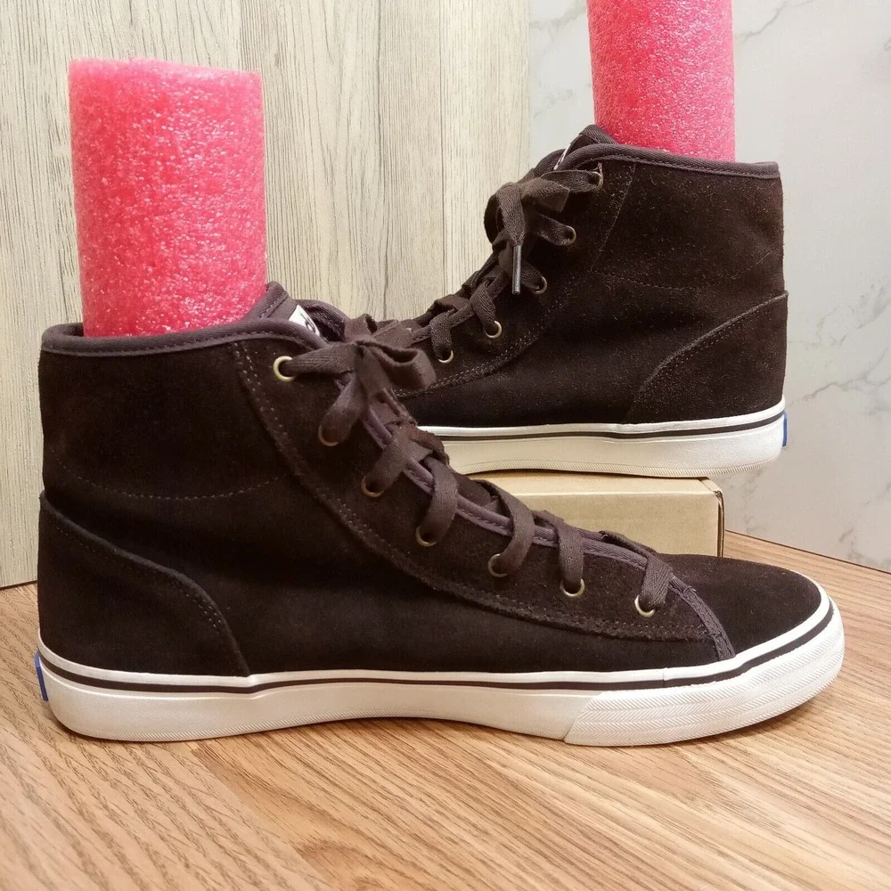 Keds Suede High Top Womens Sz 9 EU 40‎ Brown Lace Up Shoe Sneaker Faux Fur Lined